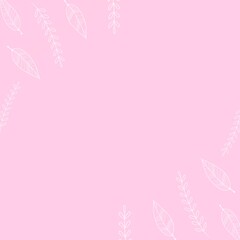 Fototapeta na wymiar Soft pink background with white leafs