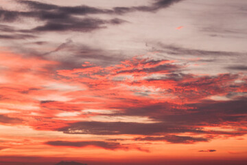 red sunset sky