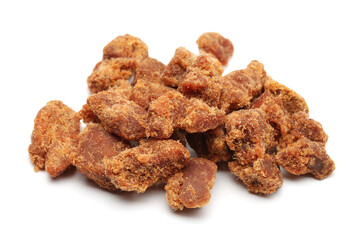 dry curry beef jerky isolated on white background