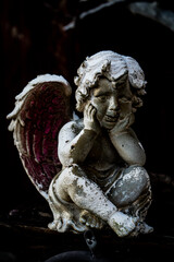 angel statue in the darkness