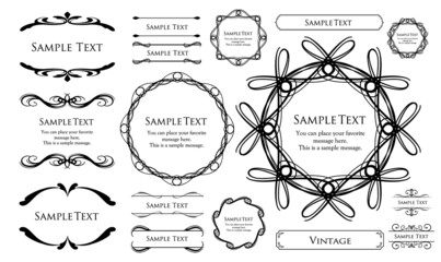 オシャレなフレーム。デザインテンプレート。ゴージャスな額のセット。