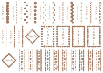 手描きの装飾枠や飾り罫のセットイラスト【縦向き】