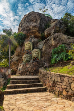Tobati, Cordillera, Paraguay - May 09, 2022: The viewpoint in Tobati (Mirador Tobati) symbolizes the pottery and craftsmanship of the citizens of this town in Paraguay.