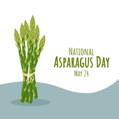 Vector illustration of fresh asparagus, as a packaging label, or template, national asparagus day.