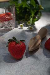 strawberries in a glass