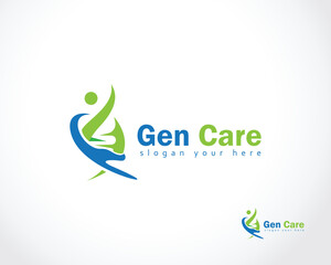 gen care logo creative people and hand design concept DNA logo