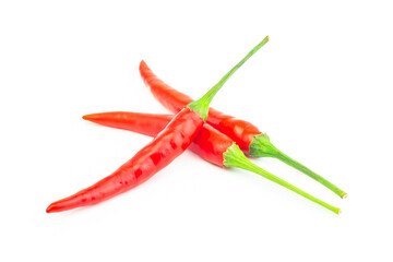Red chili pepper isolated on white background - 505305383