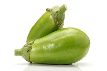 Ripe eggplant isolated on a white background
