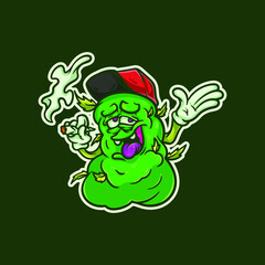 Weed Nugget Monster Character Vector Illustration
