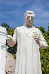 the St. Francis Xavier statue in front of St. Paul's Church, Malacca Malaysia.
In the spring of 1545 Xavier started for Portuguese Malacca. He laboured there for the last months of that year.  - obrazy, fototapety, plakaty