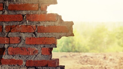 Unconventional building site The masonry was neglected, irresponsible, not progressing, only half...