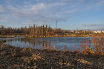 Fototapeta na wymiar Early Spring Evening at Pylypow Wetlands