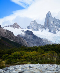 mountains in the snow