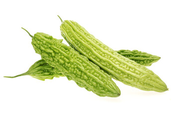 Bitter melon , Bitter gourd on white background