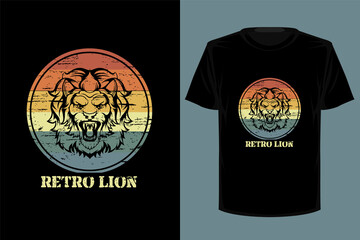 Retro lion retro vintage t shirt design