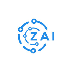 ZAI technology letter logo design on white  background. ZAI creative initials technology letter logo concept. ZAI technology letter design.
