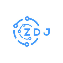 ZDJ technology letter logo design on white  background. ZDJ creative initials technology letter logo concept. ZDJ technology letter design.
 - obrazy, fototapety, plakaty