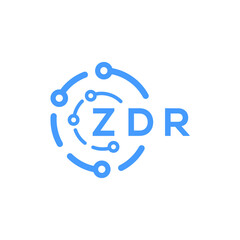 ZDR technology letter logo design on white  background. ZDR creative initials technology letter logo concept. ZDR technology letter design.
