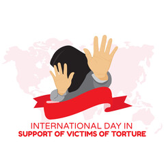 International Day in Support of Victims of Torture vector.
