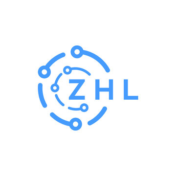 ZHL technology letter logo design on white  background. ZHL creative initials technology letter logo concept. ZHL technology letter design.
