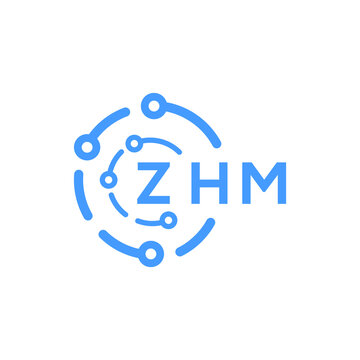 ZHM technology letter logo design on white  background. ZHM creative initials technology letter logo concept. ZHM technology letter design.

