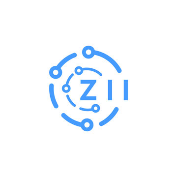 ZII technology letter logo design on white background. ZII creative initials technology letter logo  concept. ZII technology letter design.
