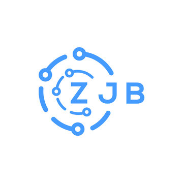 ZJB technology letter logo design on white  background. ZJB creative initials technology letter logo concept. ZJB technology letter design.
