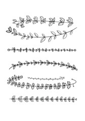 Obraz premium Set of hand drawn classic doodle vines.