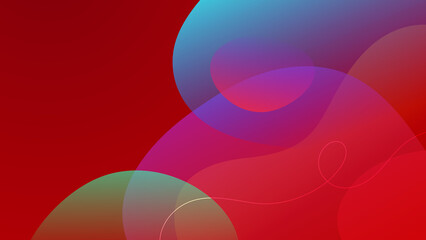 Vector long banner template. Abstract blue colorful gradient background with halftone circles