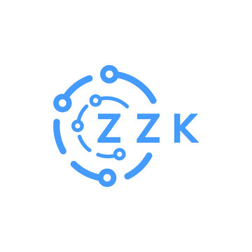 ZZK technology letter logo design on white  background. ZZK creative initials technology letter logo concept. ZZK technology letter design.
