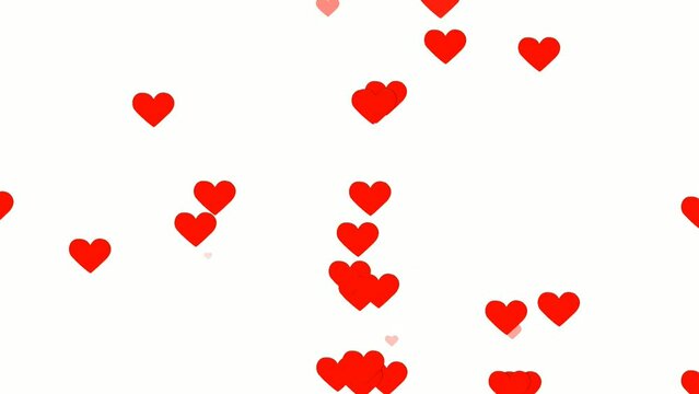 Colorful love hearts icons animation cartoon white background. Valentine's day special
