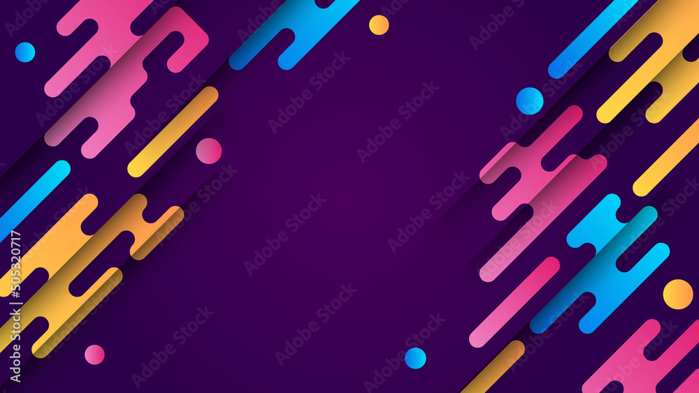 Wall mural Dynamic gradient with colorful shape abstract design background