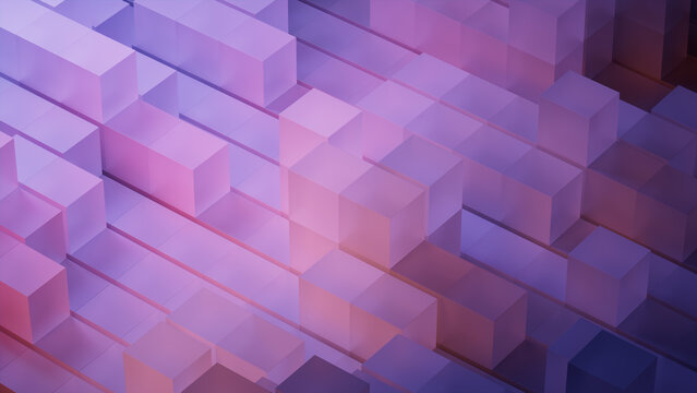 Violet and Orange, Contemporary Tech Wallpaper. 3D Render.