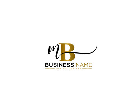 Letter MB Signature Logo, Signature Mb bm Clothing Letter Logo Icon Vector For Fashion Brand