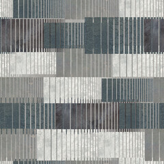 Stripes pattern on grunge background, plaster seamless texture, wall stencil, 3d illustration  - 505329776