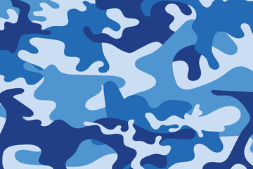 camouflage soldier pattern design background.clothing style army blue camo repeat print. vector illustration