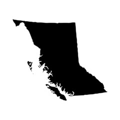 British Columbia Map Vector Illustration - obrazy, fototapety, plakaty