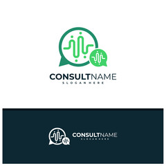 Consult logo design vector, Creative People Chat logo concepts template illustration.