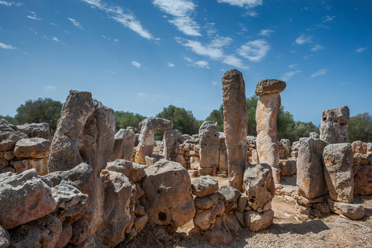 Torre en Galmes Talayotic settlement. This town developed from the start of the Talayotic era, 1400 BC, and expanded until the end of the Roma Occupation