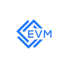 EVM technology letter logo design on white  background. EVM creative initials technology letter logo concept. EVM technology letter design.