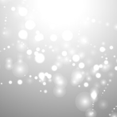 silver background bokeh bling snow flake confetti