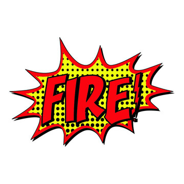 Fire comic burst vector sign
