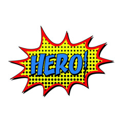 Hero comic burst vector sign