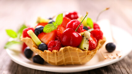 fresh fruit salad with berries fruits