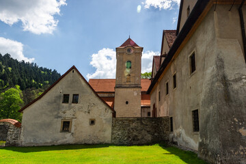 Fototapeta na wymiar Red Monastery in Slovakia. Pieniny Mountains Architecture and Landmarks