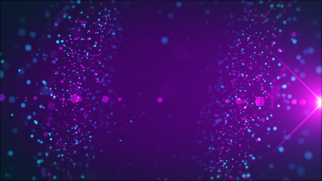 Abstract Sweet Purple Blue Blurry Focus Slanted Right And Left Digital Space Glitter Sparkle Dust And Lighting Flare Background