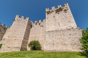 A glimpse of the ancient Emperor's Castle in the historic center of Prato, Italy