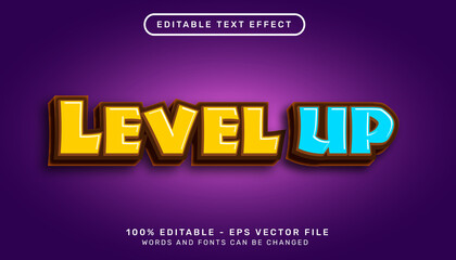 level up 3d text effect and editable text effect