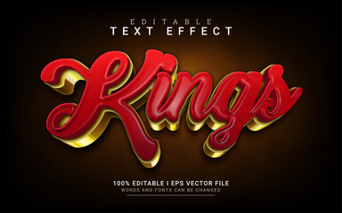 kings 3d style text effect