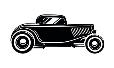 Vector layouts of hotrod. Retro car. Hardtop